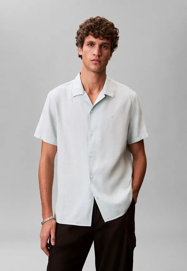 Рубашка с отложным воротником, однотонная, классная Calvin Klein, Pale Meadow