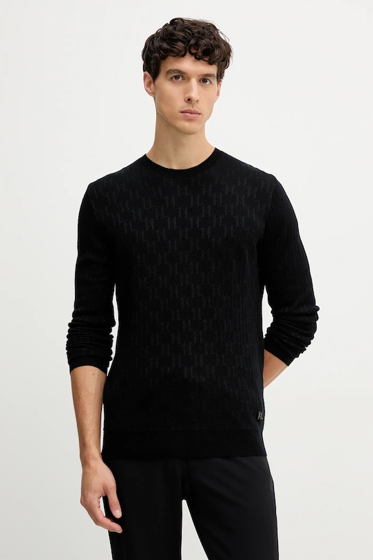 

Свитер из смесовой шерсти Karl Lagerfeld, черный