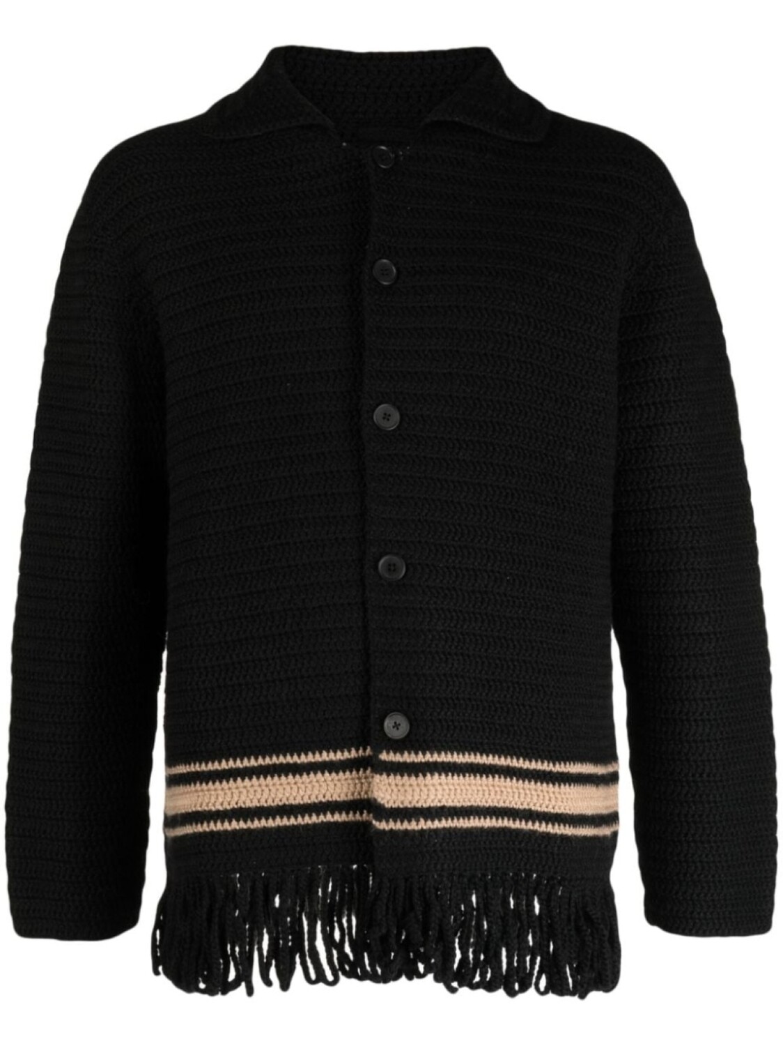 

BODE fringed wool cardigan, черный