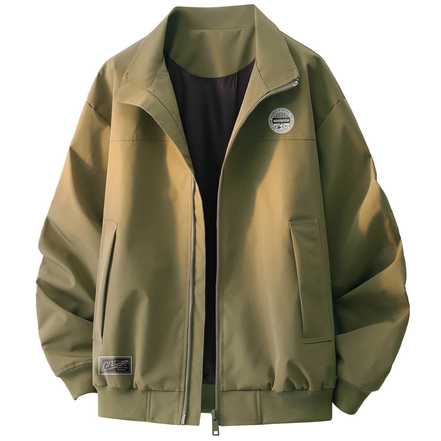 

Куртки унисекс со стоячим воротником в стиле умеренного пилота WARRIOR, темно-forest зеленый