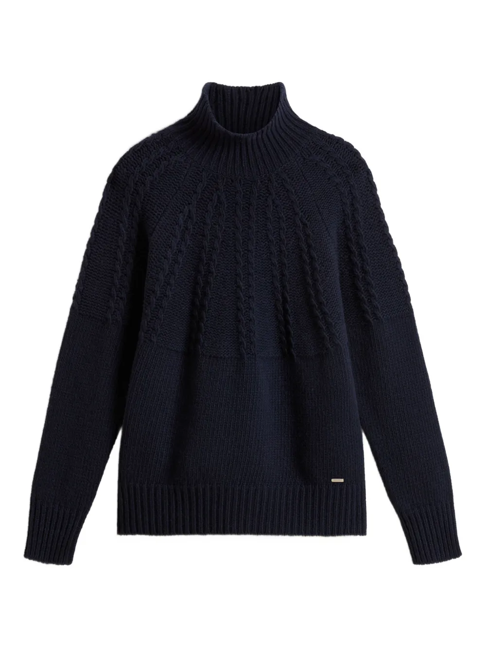 

Джемпер фактурной вязки с высоким воротником WOOLRICH, синий