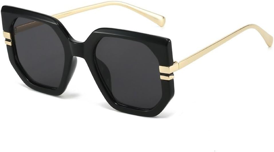 

Солнцезащитные очки Polygon Square для женщин, защита от УФ-излучения UV400, ретро-стиль, прозрачные линзы с градиентом Ocean, для мужчин, модные солнцезащитные очки с леопардовым принтом SKFGNX, Black Grey