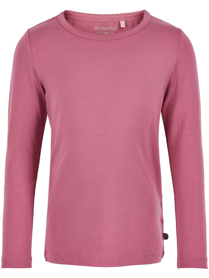 

Детская рубашка с длинными рукавами розового цвета Minymo