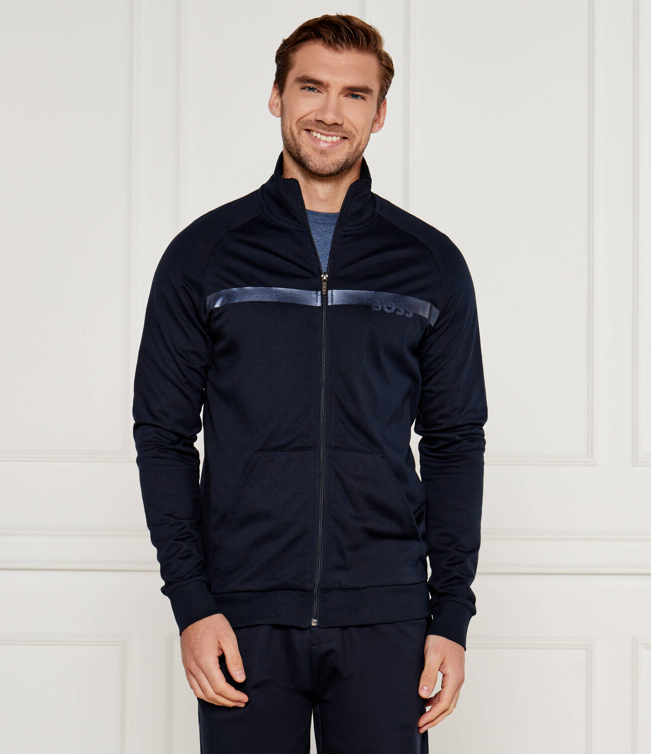 

Толстовка BOSS BLACK Authentic Regular Fit, темно-синий