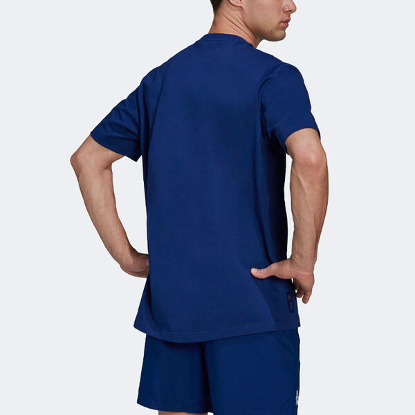 Футболка adidas Real Q2 Hc Tee Casual Sports Real Madrid Soccer/Football Short Sleeve Blue, мультиколор — фото 3