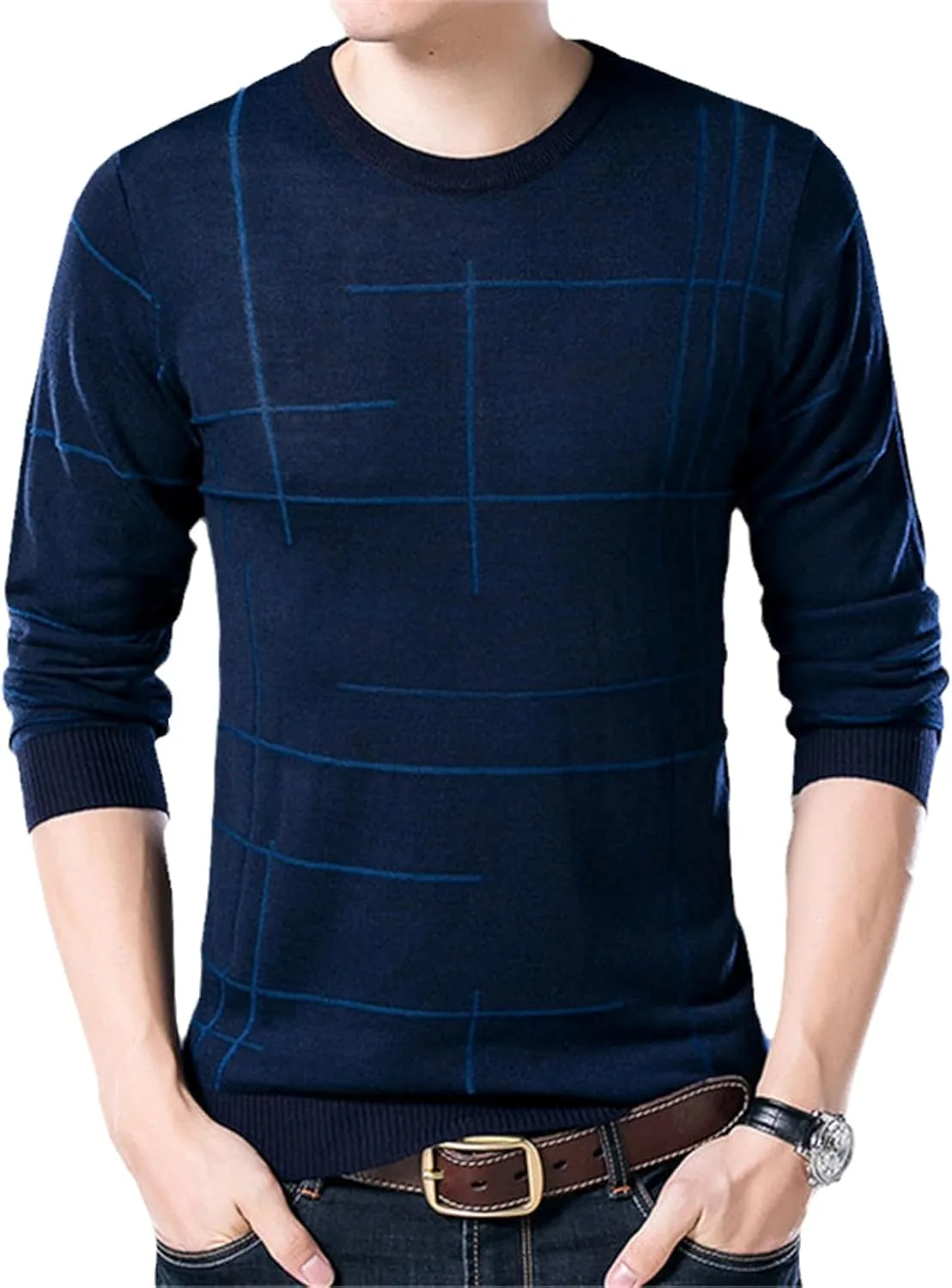 

Мужской свитер из мягкого кашемира с круглым вырезом MQMYJSP