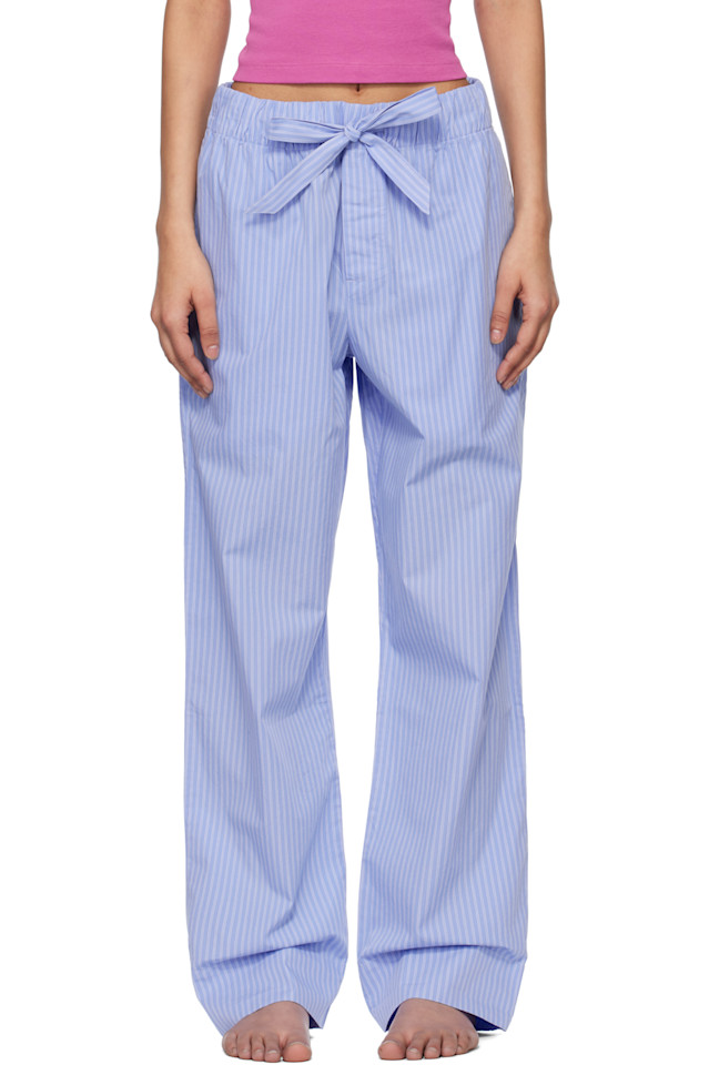 

Пижамные брюки из поплина Tekla, цвет pin stripes