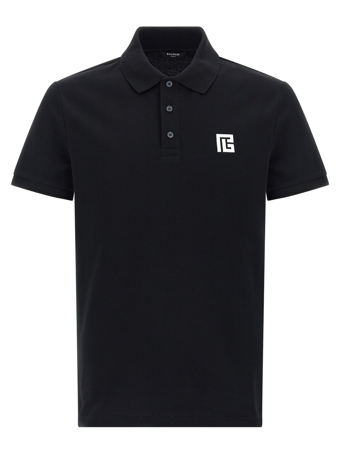 

Поло с вышивкой BALMAIN, белый/черный