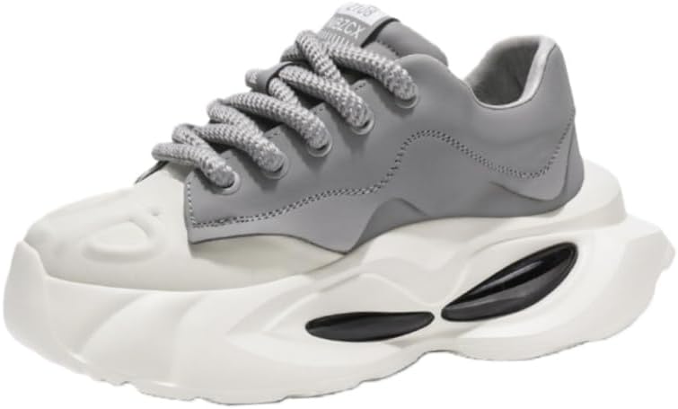 

Мужские спортивные кроссовки с толстой подошвой - с эффектом увеличения роста, прочная резиновая подошва, подходят для всех сезонов Fusecottc, серый