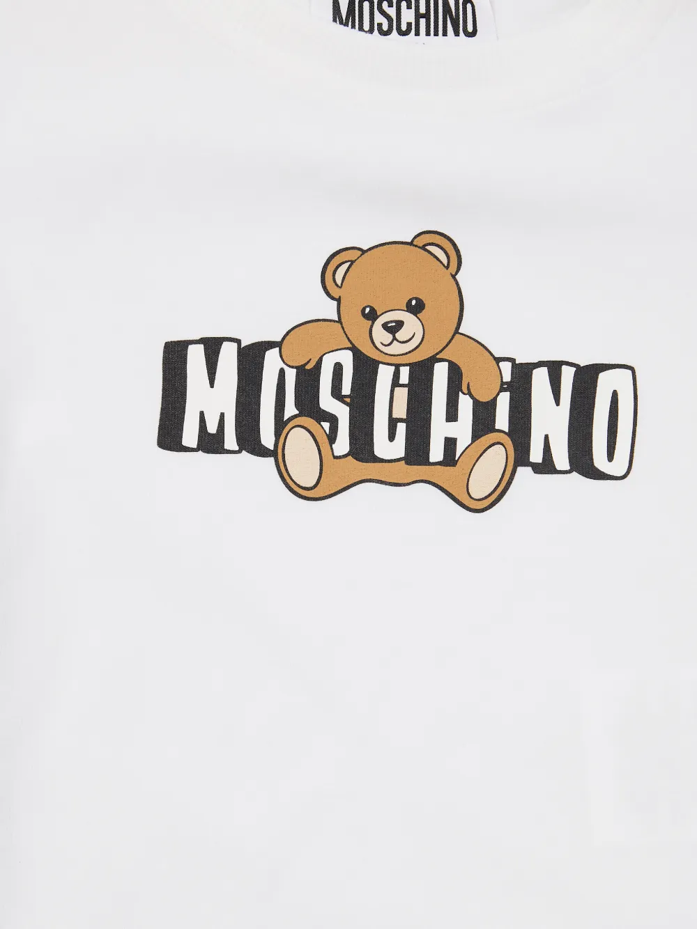 Платье с короткими рукавами и игрушечным мотивом Moschino Kids, белый — фото 3