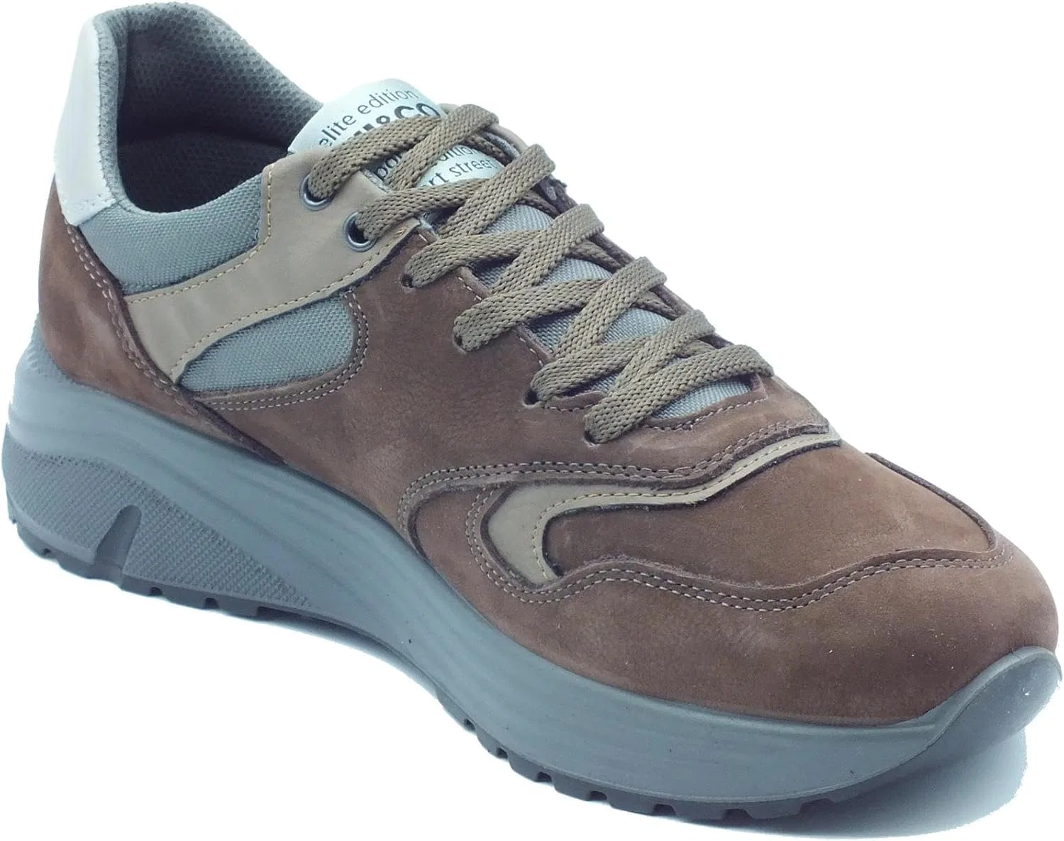 Кроссовки IGI&CO 6639822 из нубука, кофейно-коричневого цвета, мужские, из нубука и ткани — фото 2