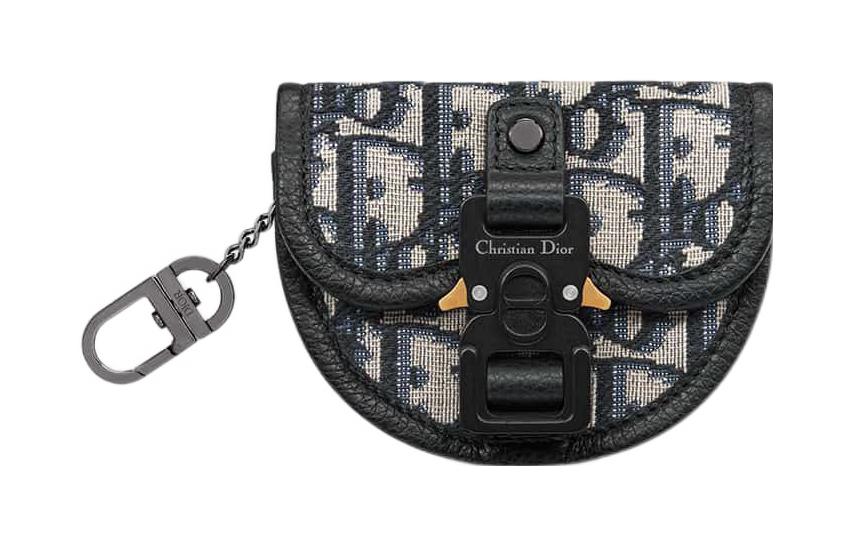 

DIOR Косой принт тканевый клатч кошелек для монет мужской бежевый и черный