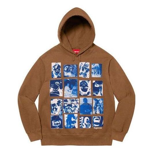 

Толстовка collage grid hooded sweatshirt 'brown blue' Supreme, коричневый