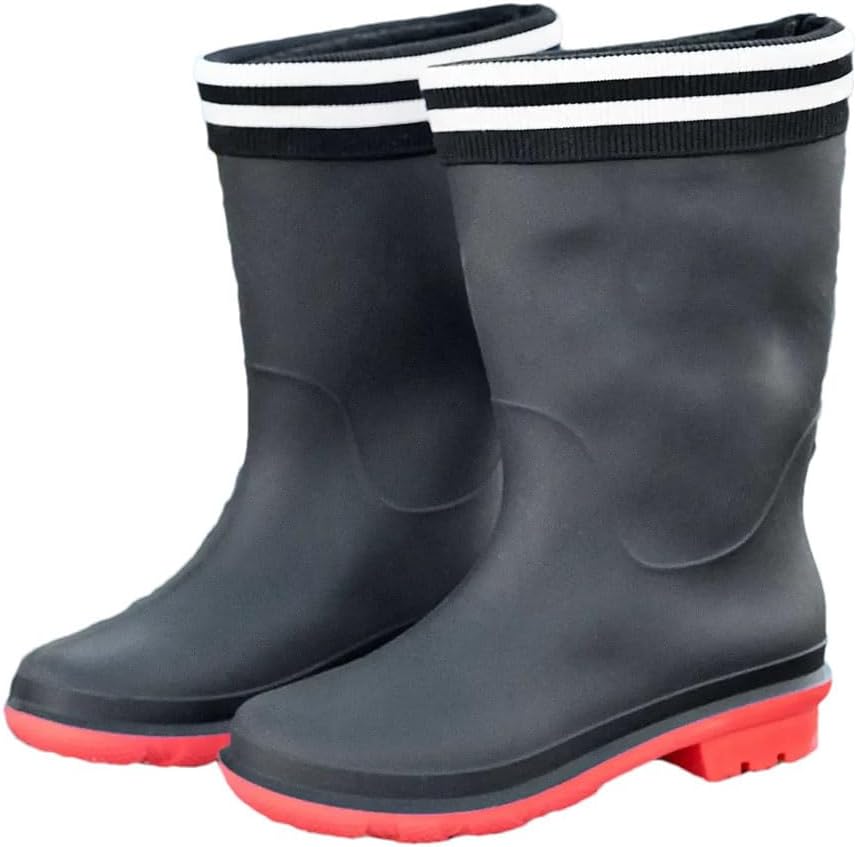 

Мужские непромокаемые резиновые сапоги из износостойкого ПВХ Generic, черный/красный