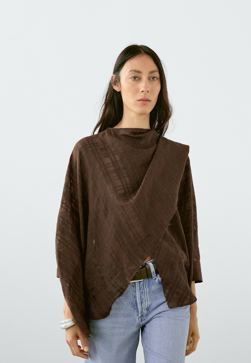 

Накидка CHECK Massimo Dutti, коричневый