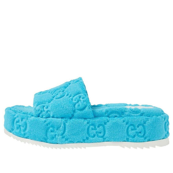 Сандалии gg platform sandal 'blue' Gucci, синий