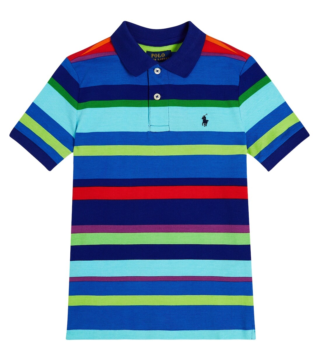 

Рубашка-поло из хлопка в полоску Polo Ralph Lauren, разноцветный