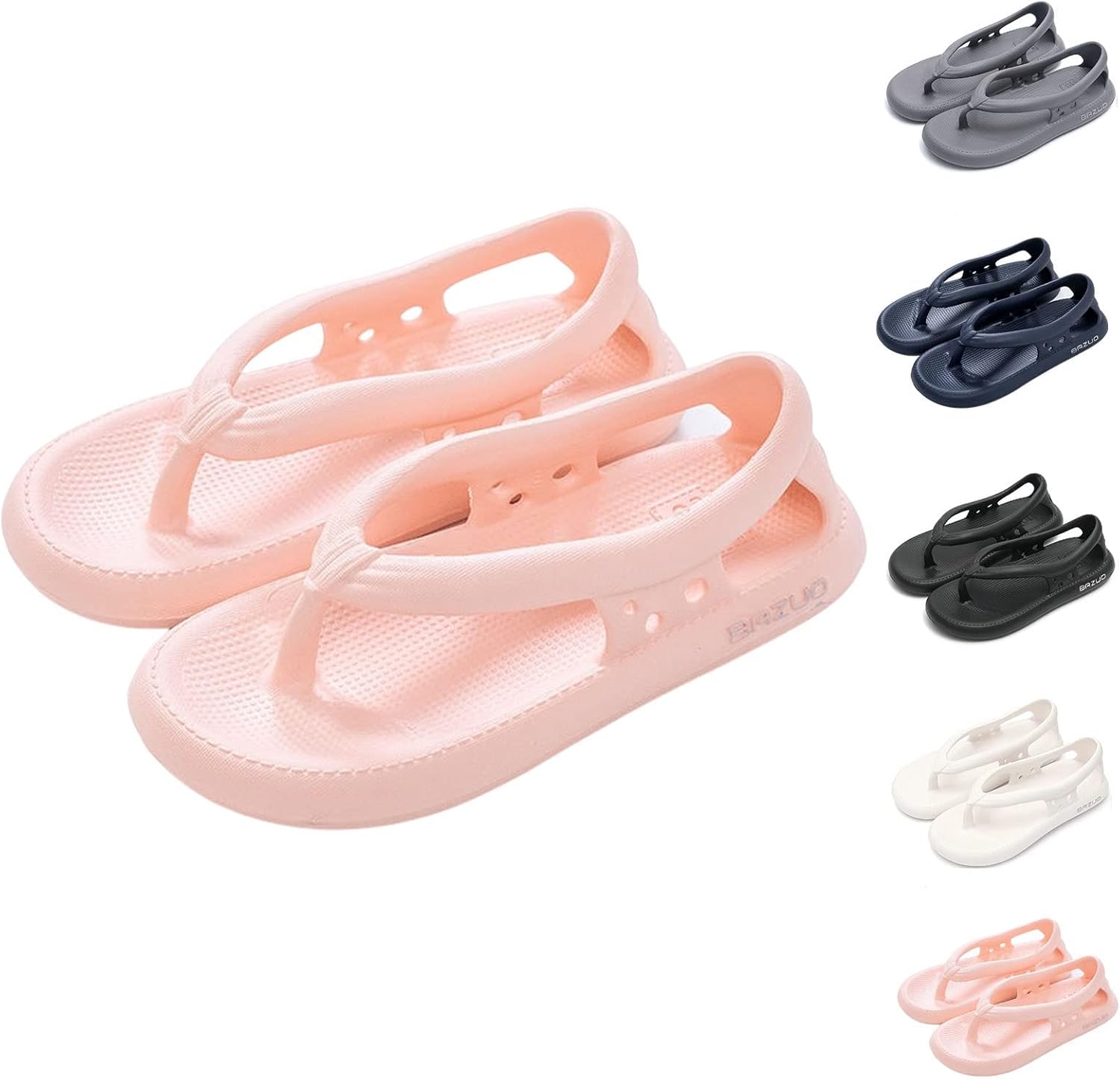 

Сандалии QUROXO Bazuo, нескользящие тапочки Bazuo, унисекс удобные шлепанцы для прогулок, шлепанцы с толстым EVA подошвой, розовый