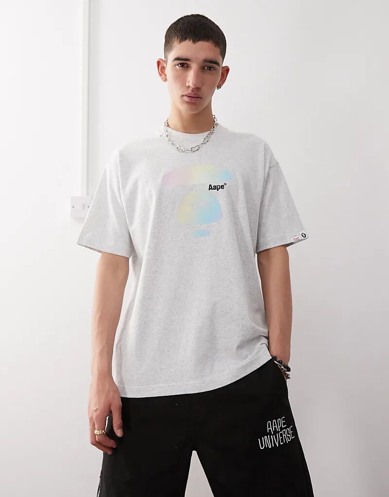 

Футболка с логотипом Aape by A Bathing Ape в цвете «серый вереск» Aape By A Bathing Ape