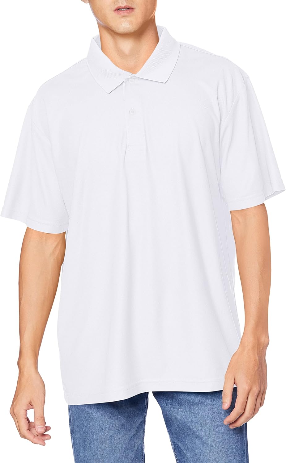 

Поло-рубашка F-Style, сохраняет форму, впитывает пот, быстро сохнет, защищает от УФ-излучения, белая