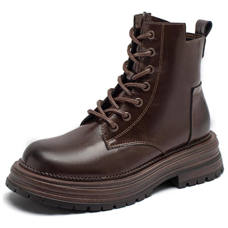 Ботинки женские Agsdon Martin Boot на шнуровке, черный — фото 4
