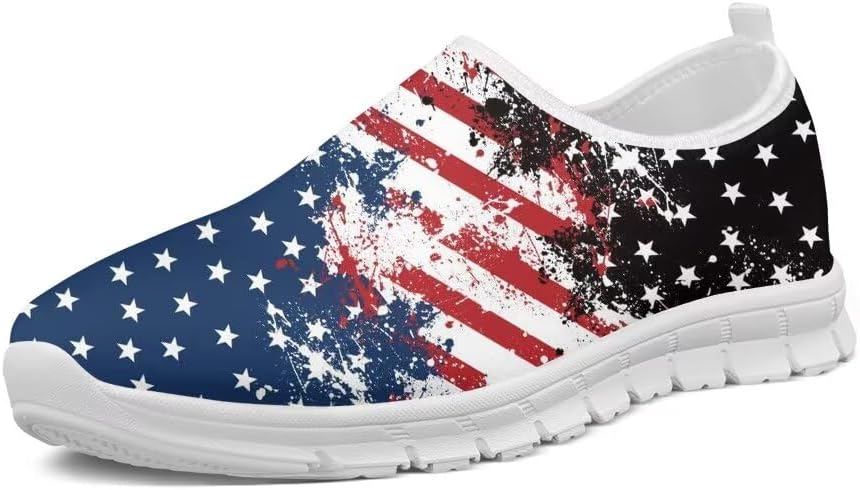 

Женские кроссовки Forchrinse Green Hummingbird Peony с легкой подошвой, без шнурков, для прогулок, унисекс, модные кеды из легкого канваса, нескользящие, для мужчин, Colorful American Flag