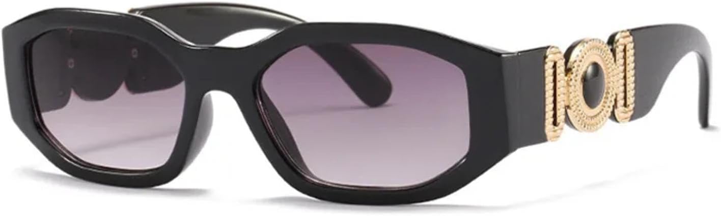 

Модные солнцезащитные очки в крупной квадратной оправе для женщин, в стиле рок, с ромбовидным рисунком, из сплава, с защитой от УФ-излучения UV400, гламурные дужки, винтажные солнцезащитные очки WNCKSQ, 01 Black