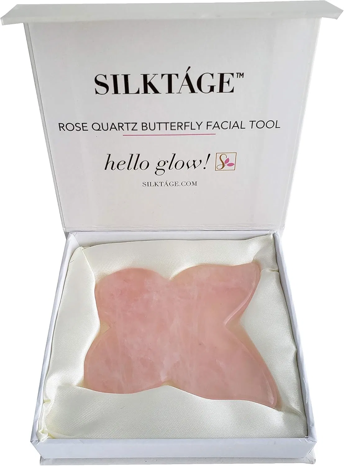 Гуаша роза кварц бабочка SILKTAGE SilktáGe