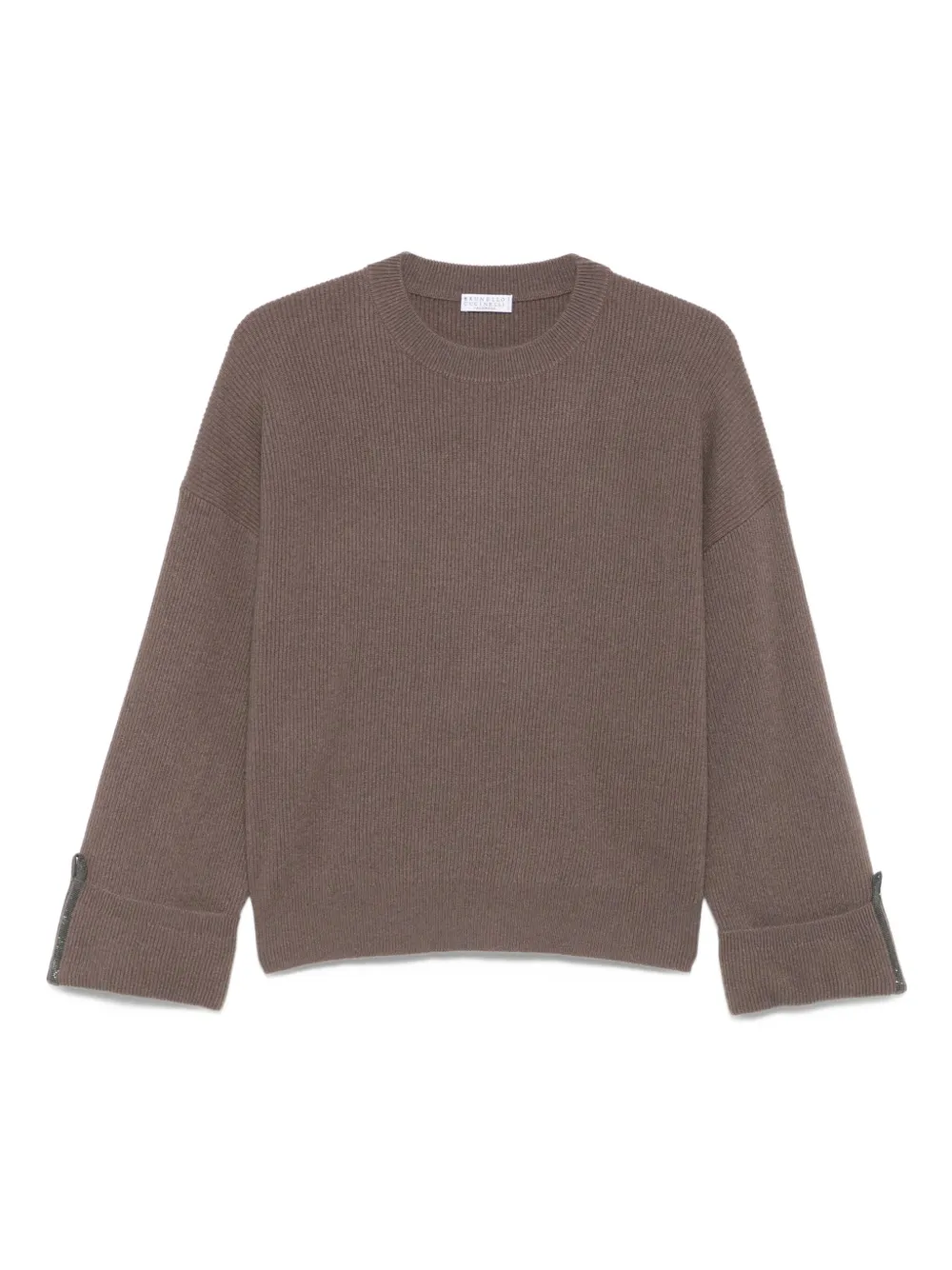 

Джемпер с декором Monili Brunello Cucinelli, коричневый