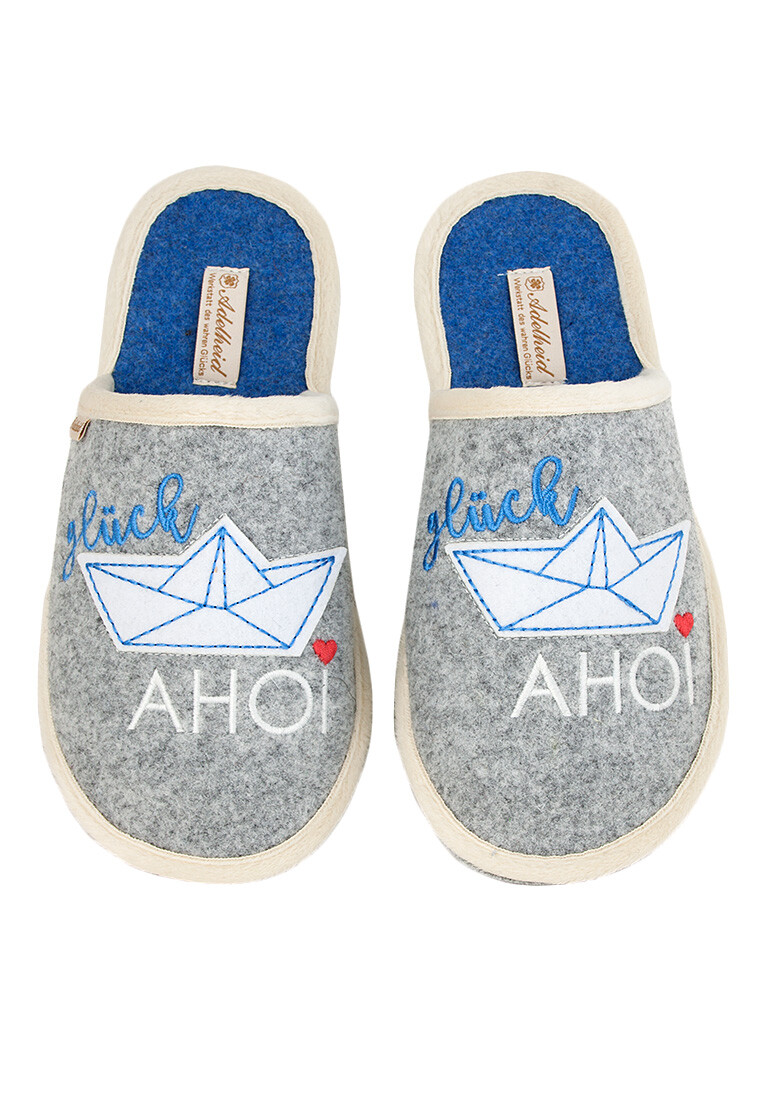 

Тапочки Adelheid Filzpantoffel Glück Ahoi Boot, серый