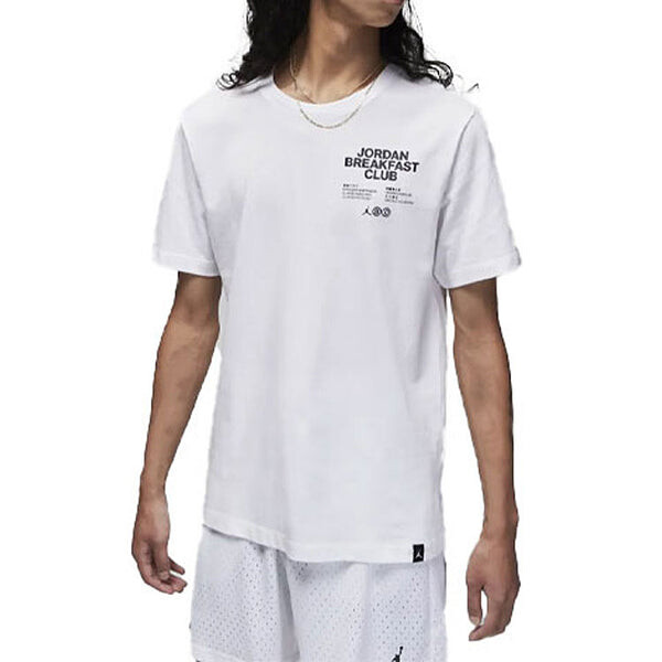 Футболка Men's Air Jordan Minimalistic Alphabet Printing Round Neck Casual Short Sleeve White T-Shirt, белый — фото 4