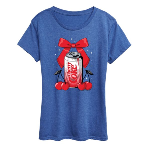 

Женская футболка с бантом из банки Coca-Cola и принтом вишни Licensed Character, синий