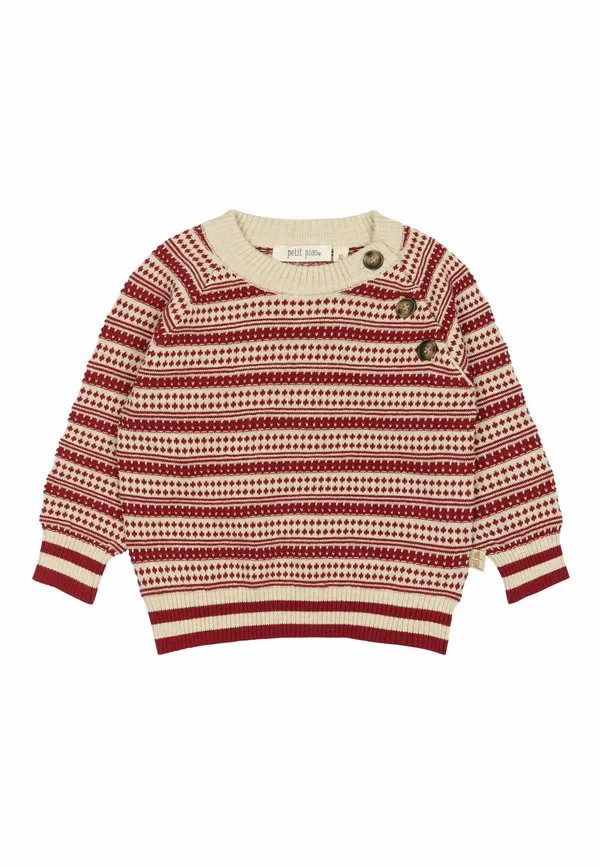 Скандинавский джемпер дирча Petit Piao, Dark Off White Biking Red