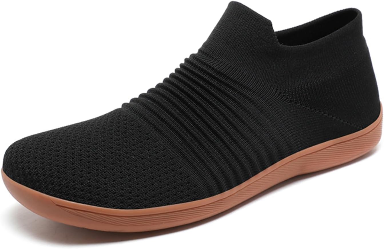 

Мужские черные вязаные слипоны-лоферы, дышащие, легкие повседневные туфли с комфортной подошвой, идеально подходят для повседневной носки и отдыха Aokisx