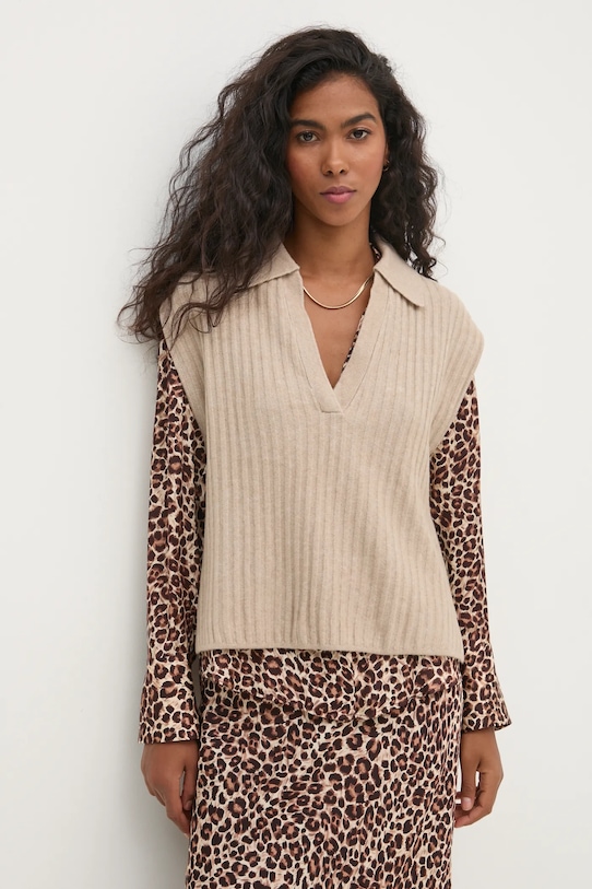 

Жилет с добавлением шерсти Pedro Del Hierro, бежевый