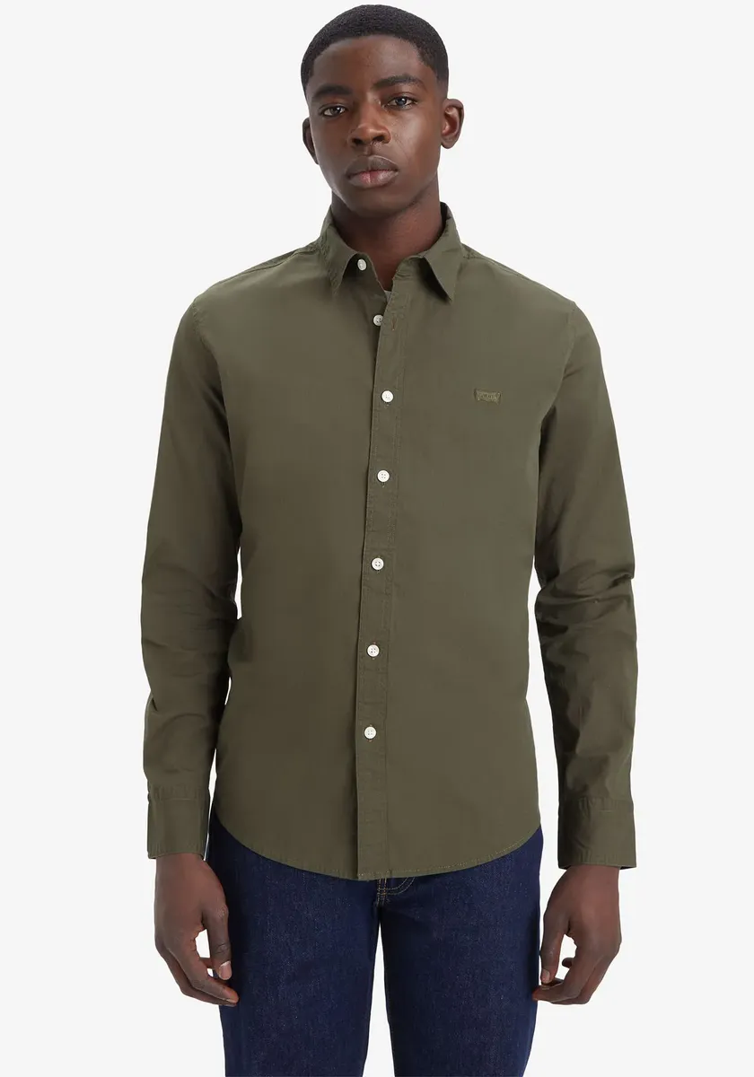 

Джинсовая рубашка Levi's "BATTERY HM SHIRT SLIM" с логотипом, оливковый