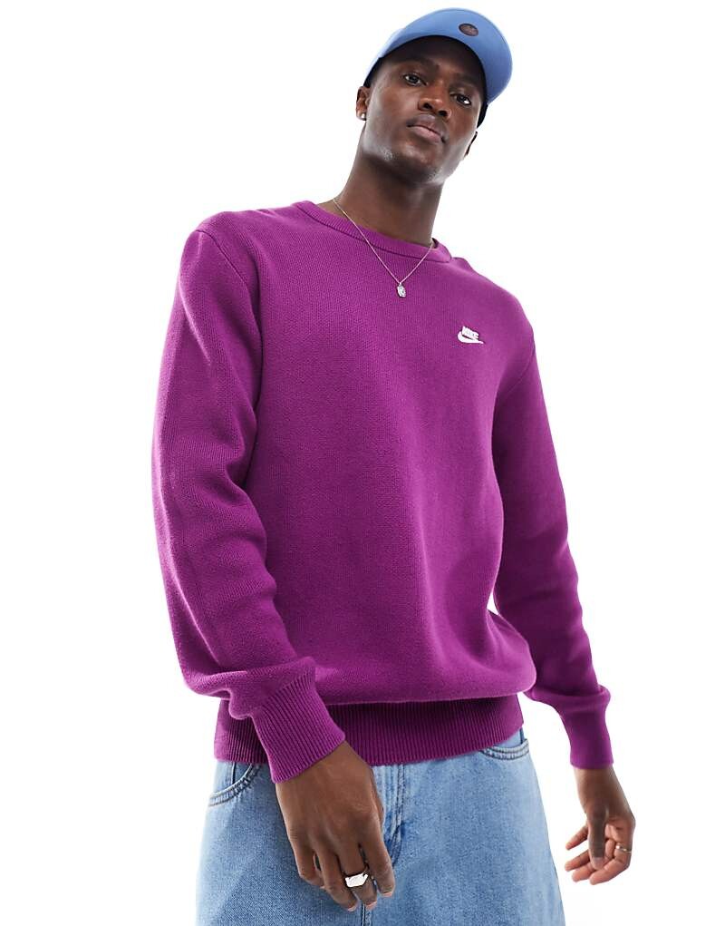 

Фиолетовый свитер с круглым вырезом Nike Club Knit