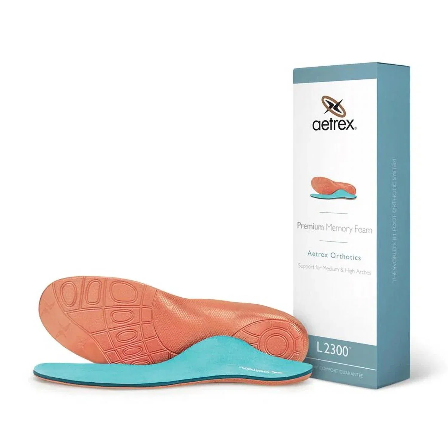 Aetrex Men's Premium Memory Foam Orthotics Insole In Orange/blue