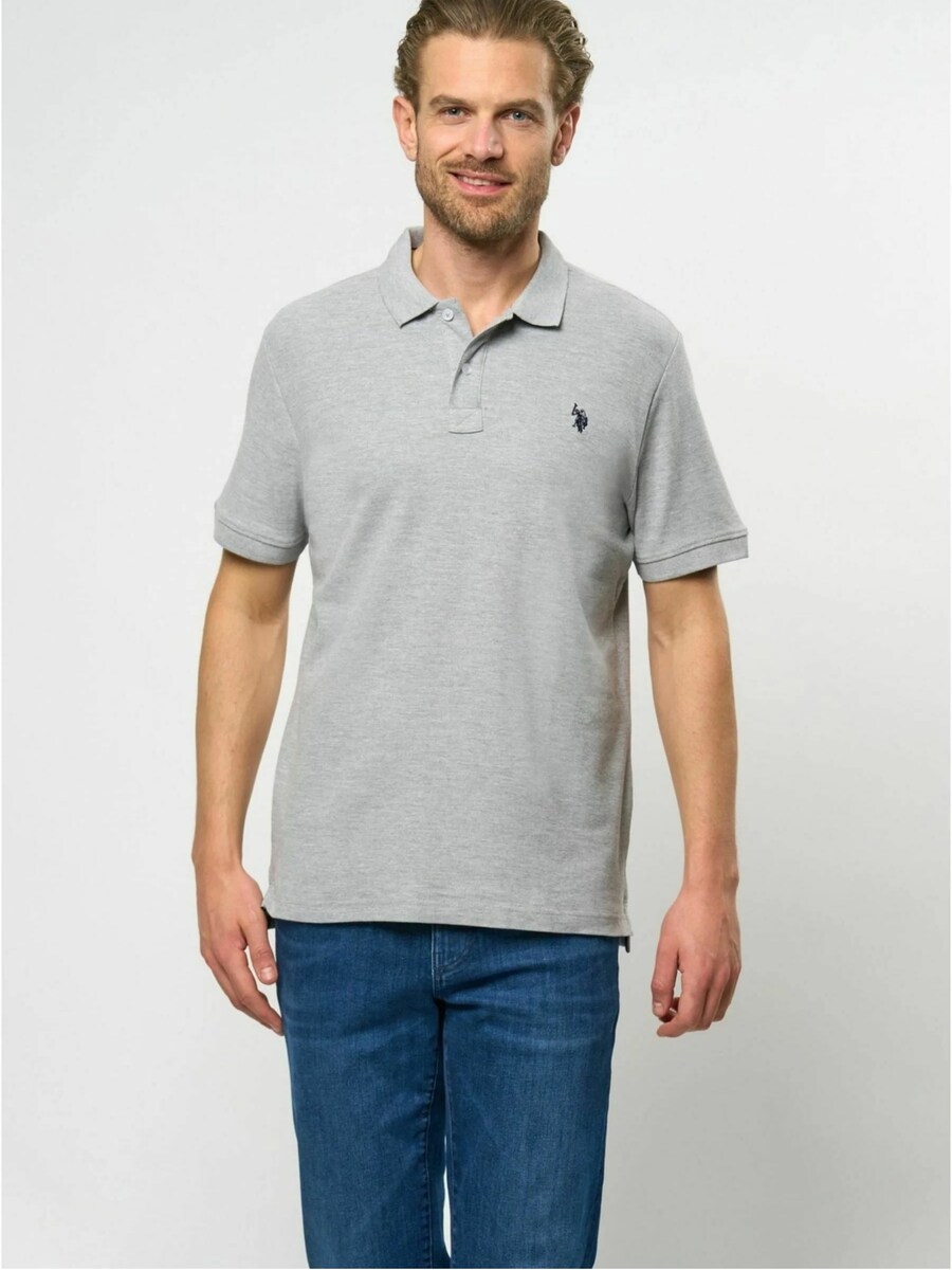 Рубашка на пуговицах классического кроя U.S. POLO ASSN. Alfred, Mottled Grey/Black — фото 4