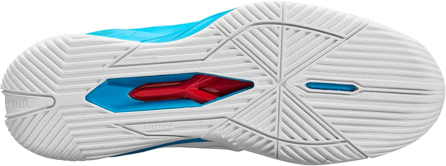 Мужские теннисные кроссовки Wilson Rush Pro 4,5 унции, White Atomic Blue — фото 4
