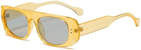 

Женские солнцезащитные очки в квадратной оправе, солнцезащитные очки для путешествий, спортивные очки, очки для вечеринок, женские солнцезащитные очки в стиле ретро MTZJH, Transparent Yellow