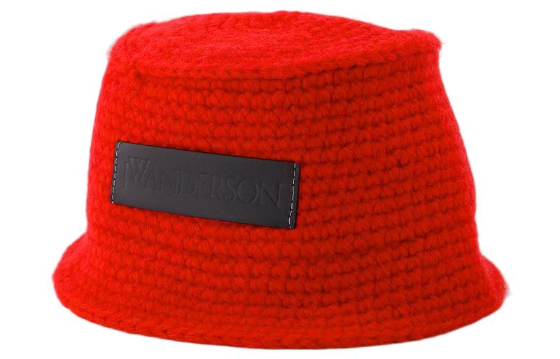 

Вязаная шляпа-ведро с логотипом JW Anderson, red