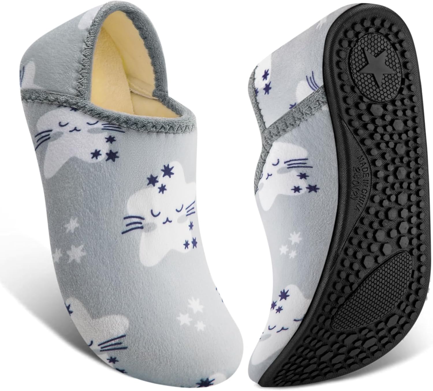 

Домашние тапочки ATHMILE для женщин и мужчин, для носки, в виде носков, пушистые, с удобной подошвой, уютные, для дома, спальни, путешествий и йоги, серый