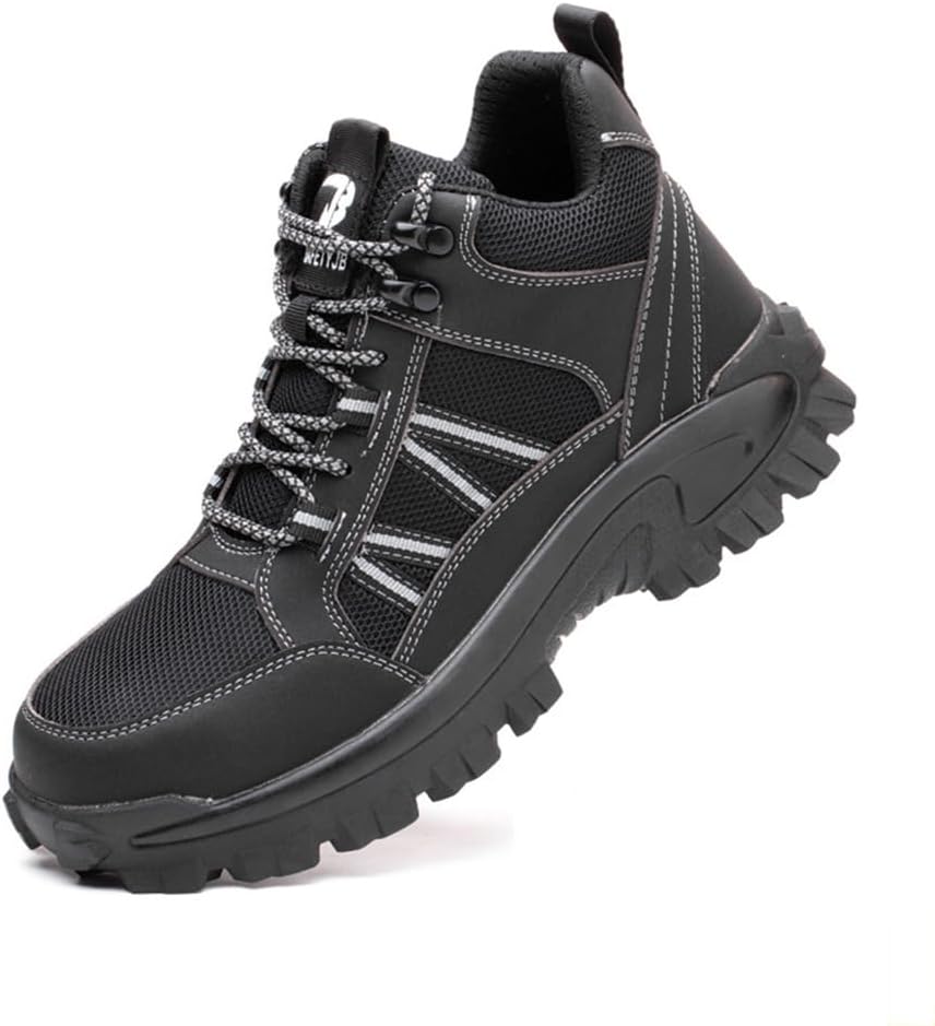 

Мужские защитные ботинки KYOESCAI с стальным носком, легкие и дышащие, для промышленного строительства, противоскользящие и прочные походные кроссовки, черный