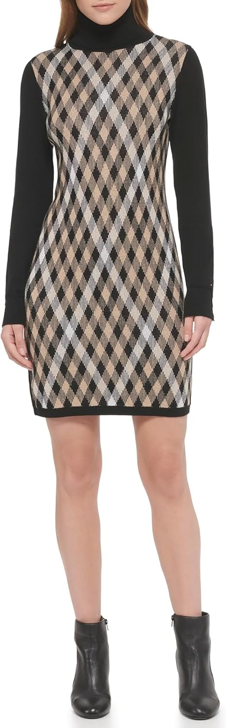 

Женское платье-футляр с воротником-стойкой от Tommy Hilfiger, Black Multi
