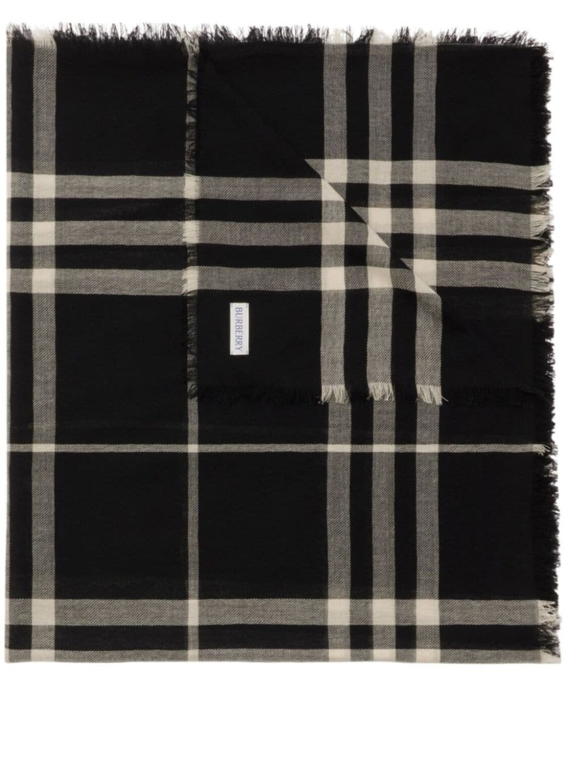 

Burberry клетчатый шерстяной шарф, черный