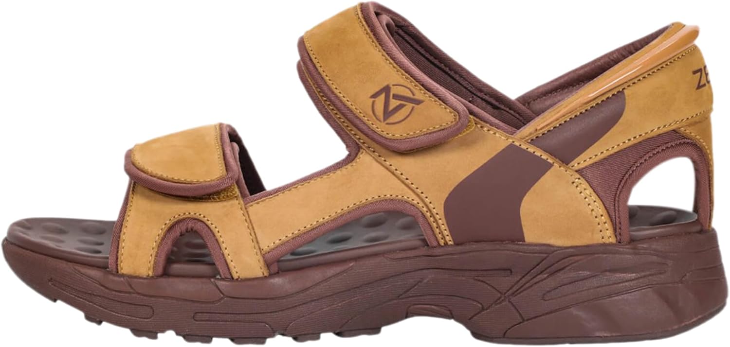 

Кожаные сандалии-сланцы ZEBA для мужчин - оставайтесь в безопасности и комфорте с противоскользящими массажными мужскими сланцами, Summer Breeze