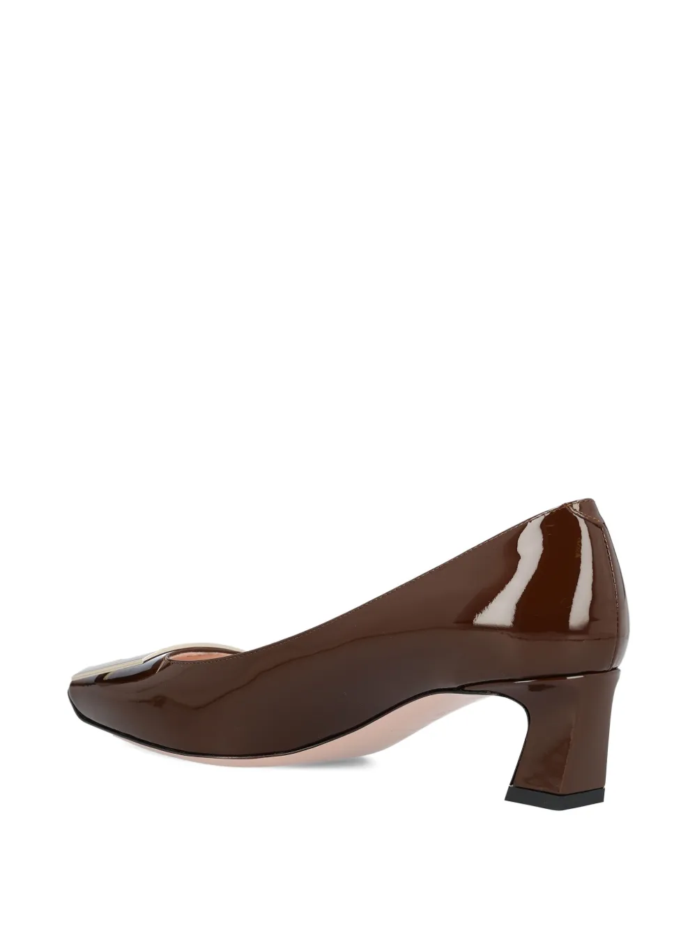 Туфли-лодочки Trompette на каблуке 45 мм Roger Vivier, коричневый — фото 4