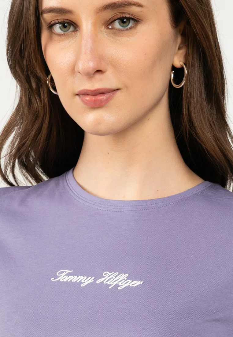 Футболка с логотипом, crew neck, Tommy Hilfiger, лавандовый — фото 3