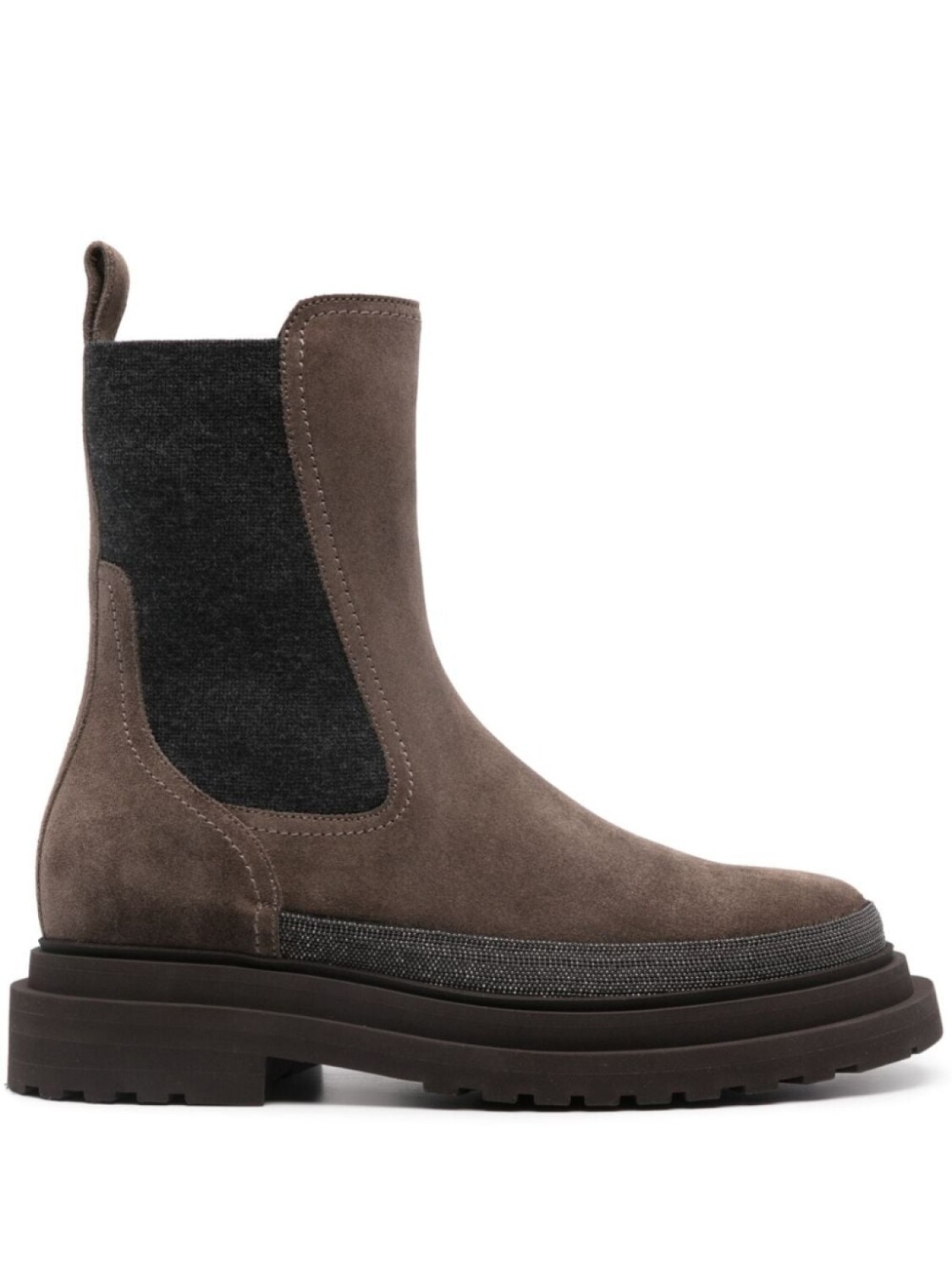 

Brunello Cucinelli замшевые ботильоны с цепочкой Монили, коричневый
